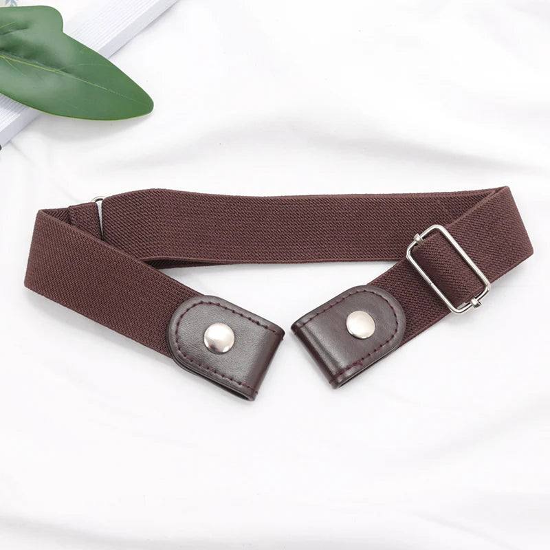 Adjustable Buckle-Free Belt for Women Girls Jeans Pants Dress No Buckle Stretch Elastic Waist Belt, No Bulge, No Hassle Belts