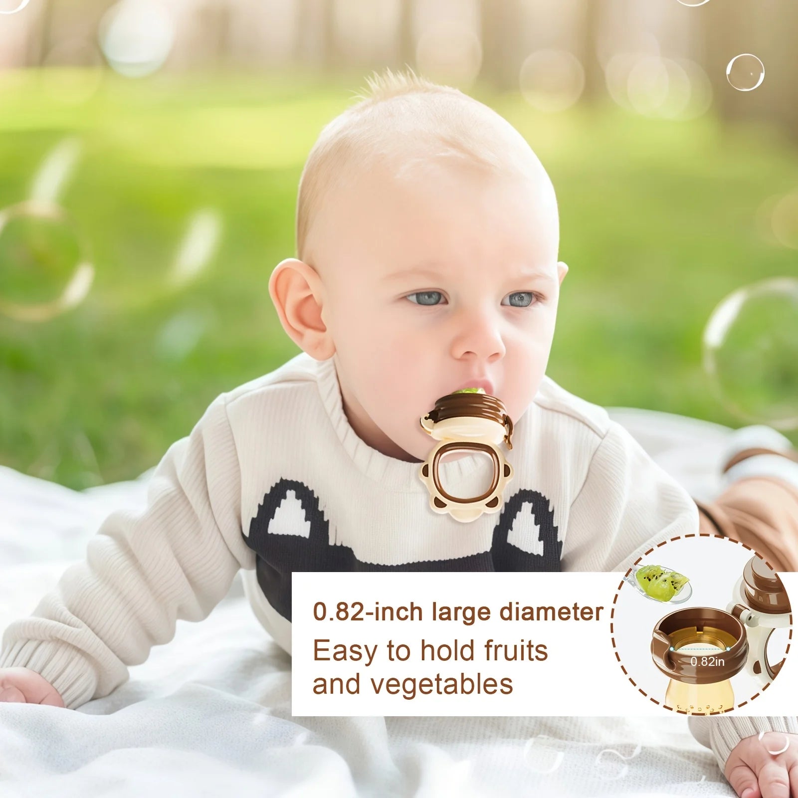 4-Piece Set, Children's Silicone Fruit and Vegetable Feeder, Enhances Baby's Biting Ability, Mesh Bags in Various Sizes to Meet Most Food Needs, the Ultimate Baby Feeding Assistant