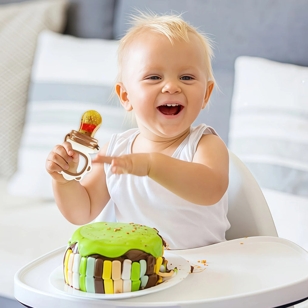 4-Piece Set, Children's Silicone Fruit and Vegetable Feeder, Enhances Baby's Biting Ability, Mesh Bags in Various Sizes to Meet Most Food Needs, the Ultimate Baby Feeding Assistant